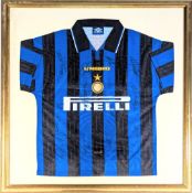 1996/7 Inter Milan Multi-Signed Home Football Shirt with multiple signatures to front in black ink –