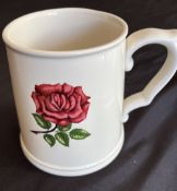 1970 RFU Centenary Classic Rugby Tankard: The well-known stylish Spode 5.5” red-rose and RFU