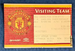TICKET: Treble season 1998/99 Manchester United v Charlton Athletic 9 September 1998; (1)