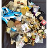Pin Badges, many Sport-related, inc Rugby and Olympics (c100): Fascinating miscellany, many easily