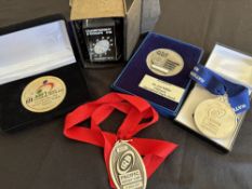 IRB etc Other Tournaments etc Medals (5): Heavy ‘crystal’ block, boxed, with colourful