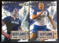 2003 Scottish Rugby Programmes (2): Homes from November 2003 v Japan and Australia. Excellent