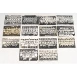 Wigan RLFC team press photographs from the fifties onwards (14) with one multi signed on rear, all