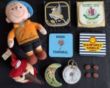 International Rugby Pot-Pourri (9): Vintage small crescent-shaped bonbon tin c.3” x 2” with