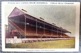c1900s, Lansdowne Road Dublin Stand Colour Postcard: Unused, lovely scarce card advertising a wood