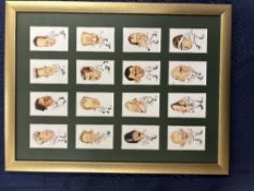 RWC England Winners 2003 Rugby Caricature Cards Framed: Nicely mounted and framed, extreme