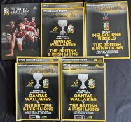2013 British and I Lions in Australia Rugby Programmes (8): Two each from the first, second and