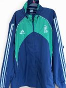 2007 RWC Official New Adidas Green w/Blue Rugby Weatherproof Jacket etc: IRB issue fully logoed