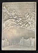 1900 Paris Olympics Medal: Plaquette in silvered bronze, made by Louis Oscar Roty in France, as a