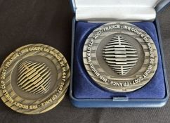 2007 RWC in France Pair of Participation Medals (2): One bronzed, unboxed, and one silvered and