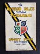 1950 British and I Lions Rugby Programme v Taranaki: Bright colourful cover for this Lions