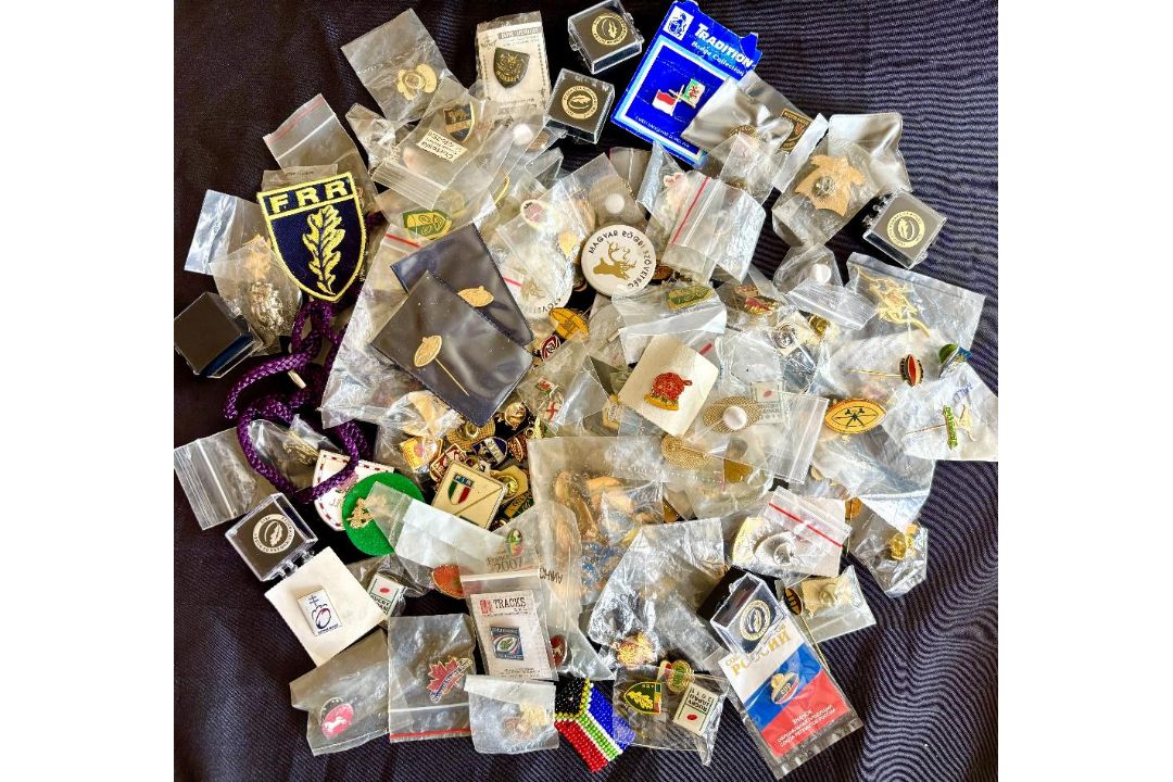 National Rugby Pin Badges from Around the Globe (220+): With some duplication, a wonderfully