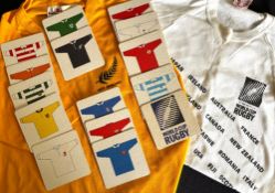 1987 Inaugural RWC, T-Shirts and Kits Coaster Set (3): There was not much memorabilia at the first