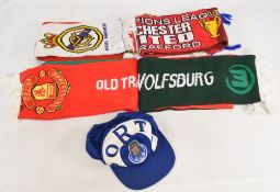 4x Manchester United Football European Fixture Scarves for matches against VFL Wolfsburg, at