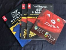 2005 British and I Lions in NZ Rugby Programmes and Ticket (5): v Otago and Wellington (2), plus v