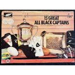 c1990 NZ All Blacks’ Rugby Captains Medal Collection in Album: Full set of captain’s heads medals