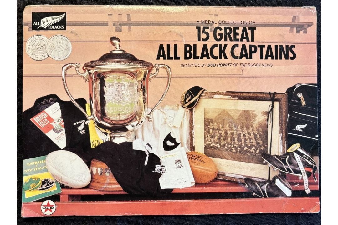 c1990 NZ All Blacks’ Rugby Captains Medal Collection in Album: Full set of captain’s heads medals - Image 1 of 2