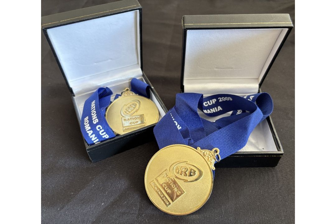 2009 IRB Nations Cup Boxed Pair of Winners’ Medals (2): Held in Romania, splendid boxed and ribboned