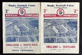 1936 and 1938 England v Scotland Rugby Programmes (2): Classic Twickenham issues for 1936, featuring
