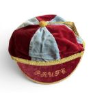 Petersham RFC Australia Colourful Rugby Honours Cap: From Down Under, large two-tone red and sky-