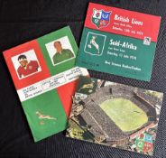 1974 Unbeaten British and I Lions Test Rugby Programmes etc (3): 2nd, 3rd and 4th tests from the