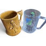 Rugby Tankards from England, 30s Staffs Ceramic and 1991 RWC Glass (2): Familiar glossy brown