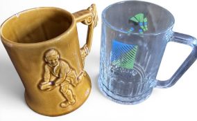 Rugby Tankards from England, 30s Staffs Ceramic and 1991 RWC Glass (2): Familiar glossy brown