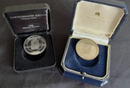 RWC 1991/RWC 7s 1993 Rugby Medals (2): Platinum plated Participant’s Medal, 1991; 1993 Scotland, RWC