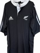 2000s NZ Māori Match-Prepared Rugby Jersey: Immaculate crisp black with white trim Māori official