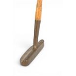 Spalding ‘Chicopee’ centre shafted brass head semi mallet head putter stamped with the maker’s