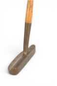 Spalding ‘Chicopee’ centre shafted brass head semi mallet head putter stamped with the maker’s