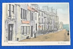 Golf Postcard – Tom Morris (The Famous Golfer) outside his shop in St Andrews publ’d by Stewart &