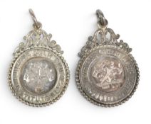 2x Dunbar Golf Club Silver Winners Medals both won by a D W Bett and engraved individually ‘1932’