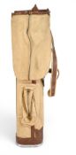 ‘Deestox’ Canvas and leather trim Golf Sunday Bag of sturdy construction, with metallic base,