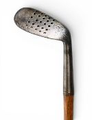 Unnamed Niblick with multi-drilled holes – features 5x rows of 5x holes drilled to the centre of the