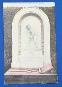 Golf Postcard - Tom Morris’ Tomb St Andrews ‘Tommy’ - a W & A K Johnston publ’d card in colour,