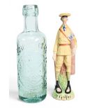 Scarce J MacIntyre & Co North Berwick moulded glass bottle c1920 – with Far & Sure Golf Crest to