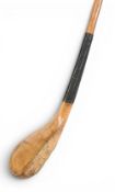 Peter Paxton golden beechwood play club c1880s head measures 5 ¼” x 1 1/8” x 1 ¾”, 44” in length,