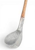 Mills BGS Model Patent alloy spoon with three rear square beechwood inserts one with a circular lead