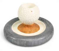 Dunlop ceramic bramble Golf Ball ‘The Dunlop’ match holder and ash tray– features a Dunlop red dot