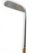W G Oke Patent ‘Staynorus’ straight curved sole putter with 7 ¼” slim hosel - fitted with original