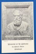 Golf Postcard – Tom Morris – ‘Memorial at St Andrews of Tom Morris 1821-1908 by Hubert Paton’, by
