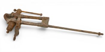 Antique Blacksmiths Golf Club Makers Leg Vice - with bench fitting, from the golf club - 108cm