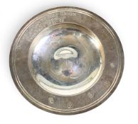 Durham County Golf Union President 1981/82 Silver Pin Dish engraved to outer, Hallmarked London ‘RC’