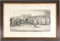 Brown, Michael James (1853-1947) 1895 Open Golf Championship St Andrews original lithograph engraved