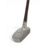Schenectady styled centre shafted alloy mallet head putter stamped Auchterlonie to the crown and a