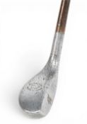 Rare and early Standard Mills Golf Co MSW1 Upright Model semi longnose shallow face lofted alloy
