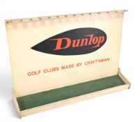 Wooden Dunlop Golf Club Stand ‘Golf Clubs Made by Craftsmen’ with Dunlop logo – measures 93cm length