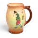 Royal Doulton Queensware series Jug c1930s – light brown finish with Crombie style golfers in - Image 1 of 2