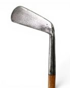 F&A Carrick dished face long head mid iron c1890 showing the Carrick cross mark to the heel of the